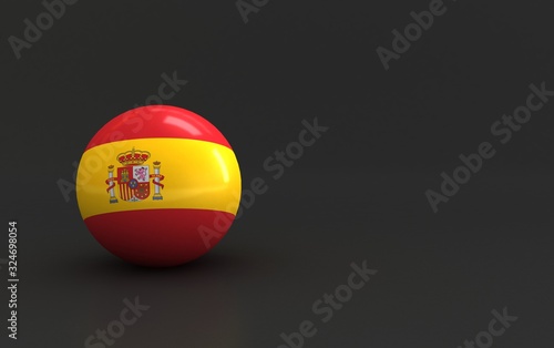 spain flag. 3d ball flag of...