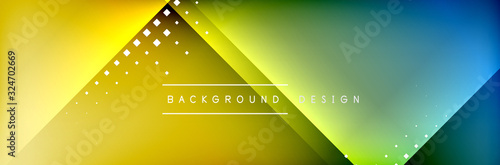 Abstract background - squares and lines composition created with lights and shadows. Technology or business digital template