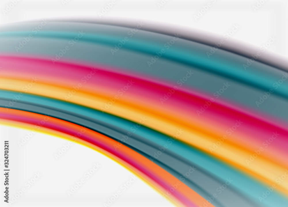 Wave lines abstract background, smooth silk design with rainbow style colors. Liquid fluid color waves. Vector Illustration Wave lines abstract background, smooth silk design with rainbow style colors. Liquid fluid color waves. Vector Illustration