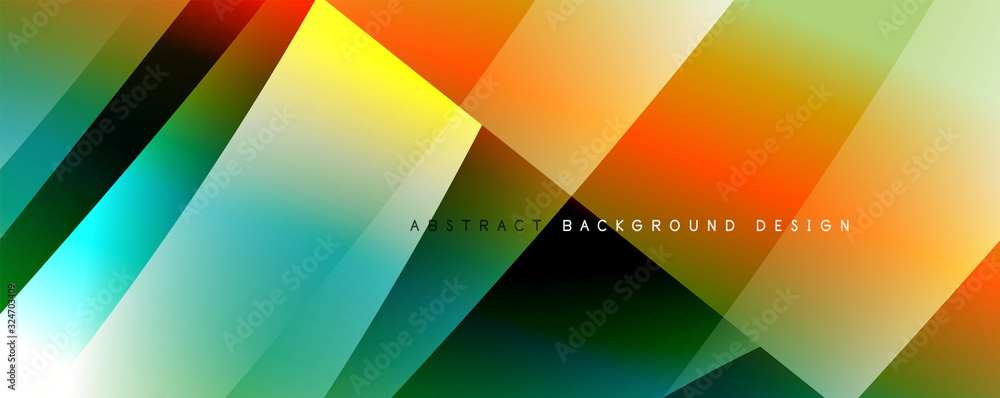 Wave liquid style lines with shadows and light on gradient background