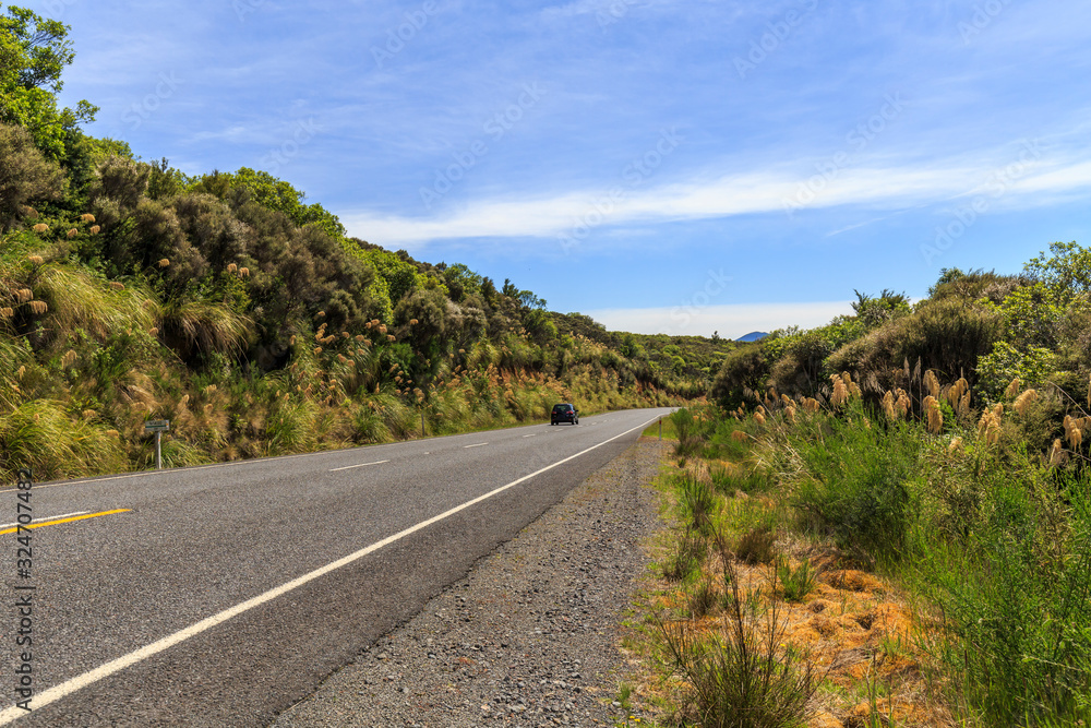 Beautiful day in New Zealand countryside road Beautiful day in New Zealand countryside road