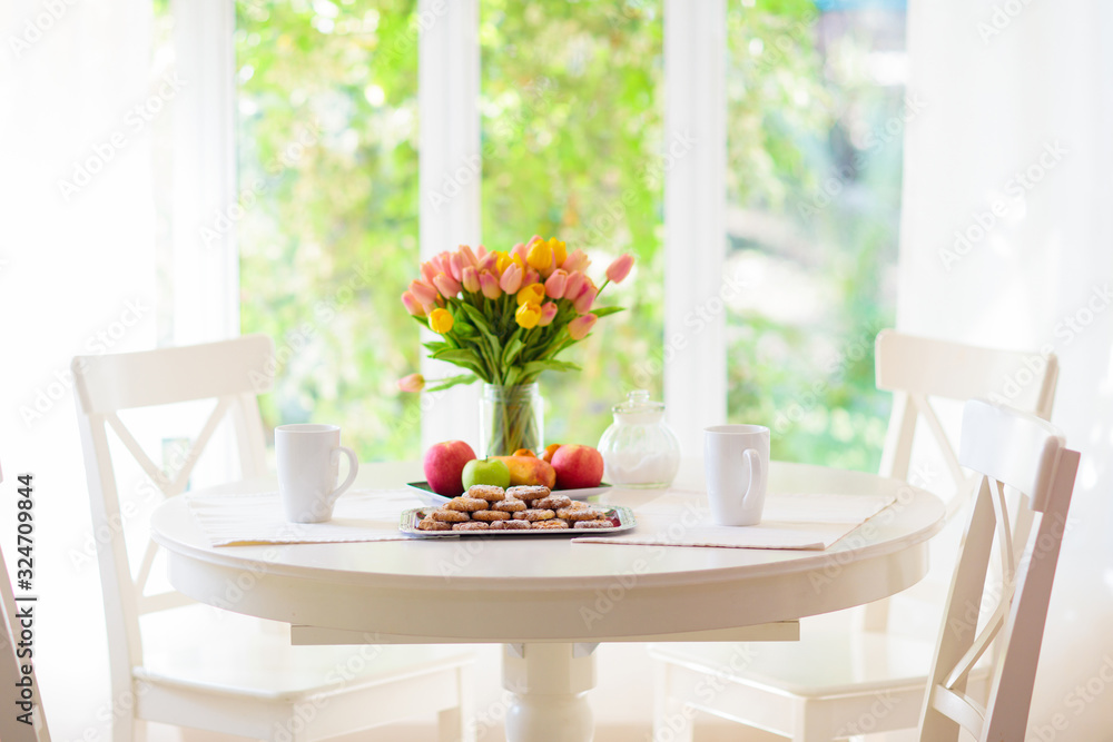 Homemade cookies on breakfast table