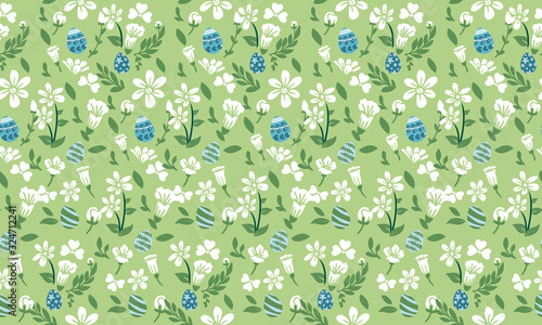 Easter egg pattern background, with vintage design of leaf and floral.