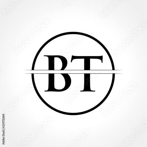 Initial Black Letter BT Logo With Creative Circle Typography Vector Template. Creative Abstract Letter BT Logo Design