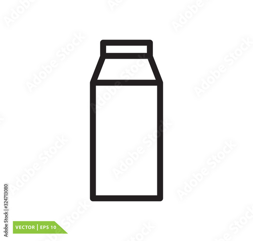 Milk bottle icon vector logo design template