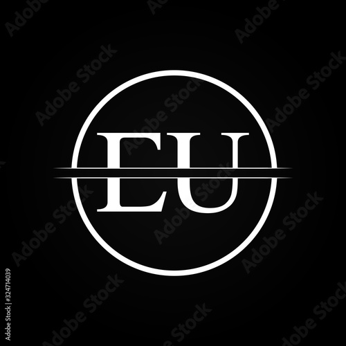 Initial EU Letter Linked Logo Business Vector Template. Creative Letter EU Logo Design