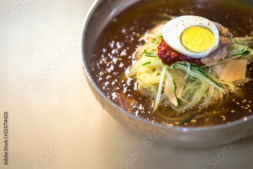 milmyeon(Naengmyeon) is a famous food in Busan. korean cold noodles is Food to taste in tourist attractions.