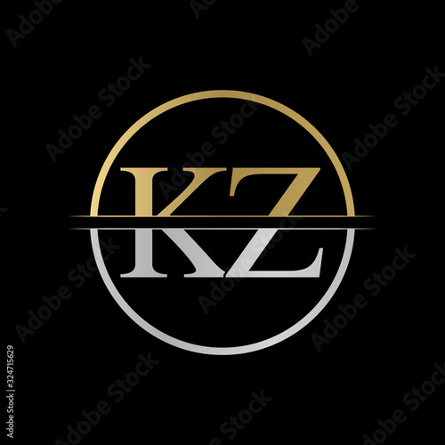 Initial KZ letter Logo Design vector Illustration. Abstract Letter KZ logo Design