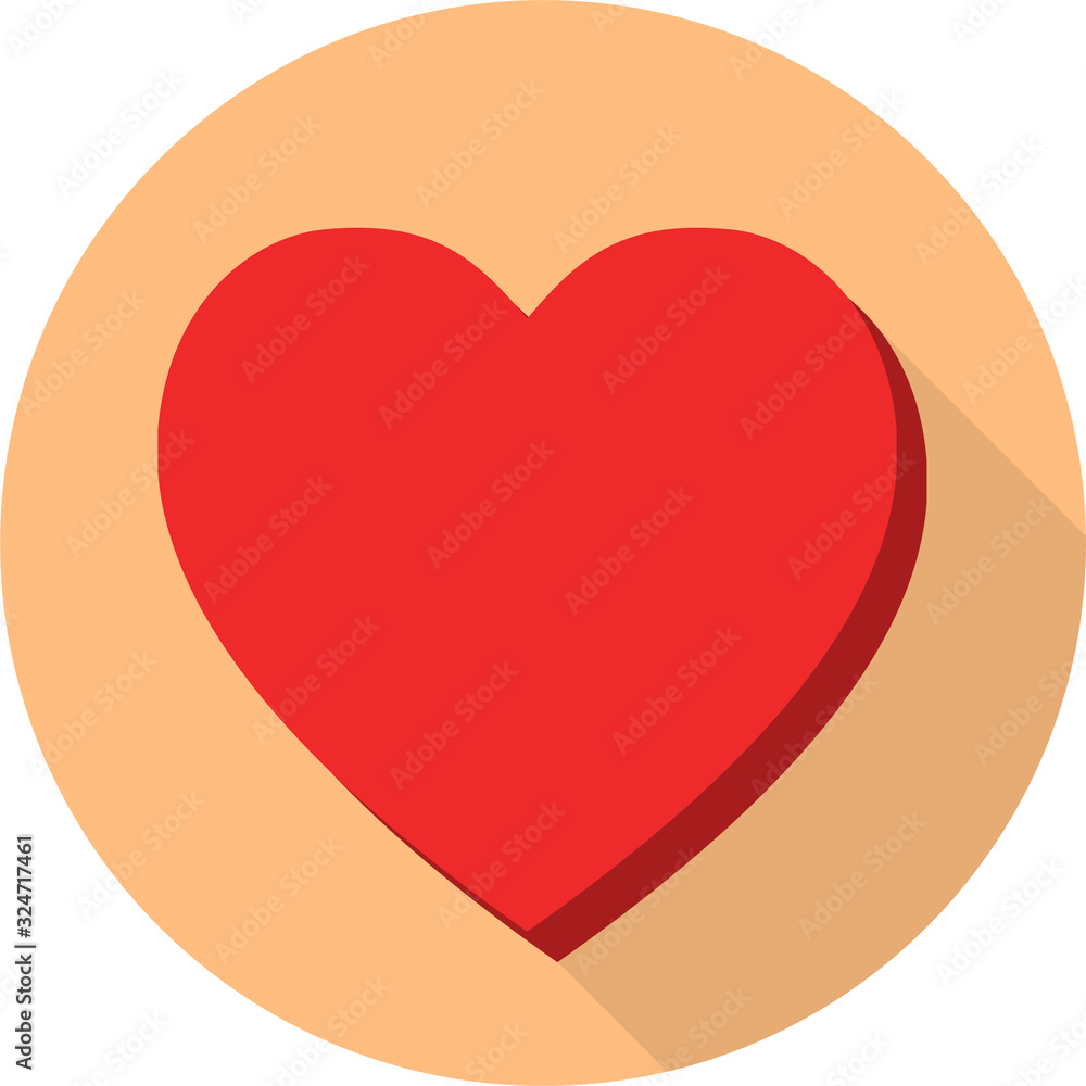Vector flat Heart icon isolated on cream background. Vector flat Heart icon isolated on cream background.