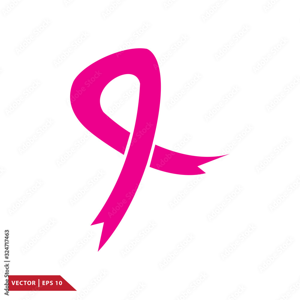 Pink ribbon icon vector logo design template Pink ribbon icon vector logo design template