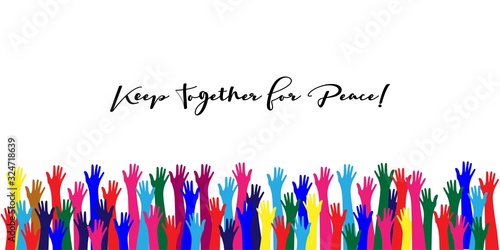 Raised Up Hands in Rainbow Colors. Pride Parade, LGBT Tolerance. 