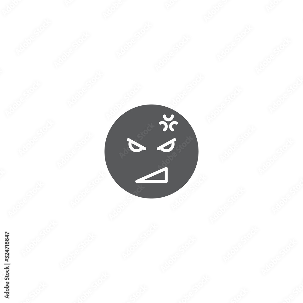 Fototapeta premium Angry face emoji vector icon symbol isolated on white background