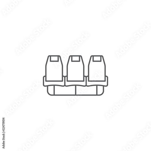 Airplane seats vector icon symbol isolated on white background