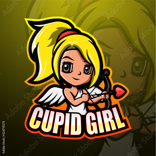 Cupid girl esport mascot logo design