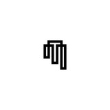 M initial letters elegant logo design
