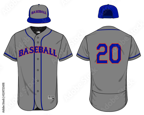 Baseball jersey uniform template mockup vector
