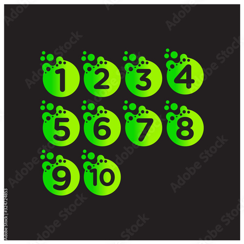 sets molecule Number, Numeral, Logo design , Lab Logo Design Element , Design Vector with Dots. - VECTOR