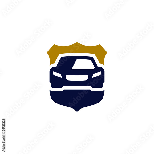 car shield emblem security logo icon design
