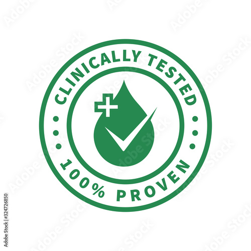 Clinically tested 100% proven labels product photo