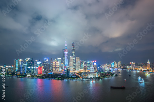 Shanghai skyline at dusk © De-focus