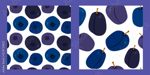 blueberry and plum pattern set