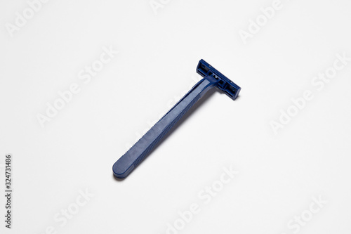 New Disposable Razor Blade on white background.Shaving Razor Mock up.High resolution photo. © sabir