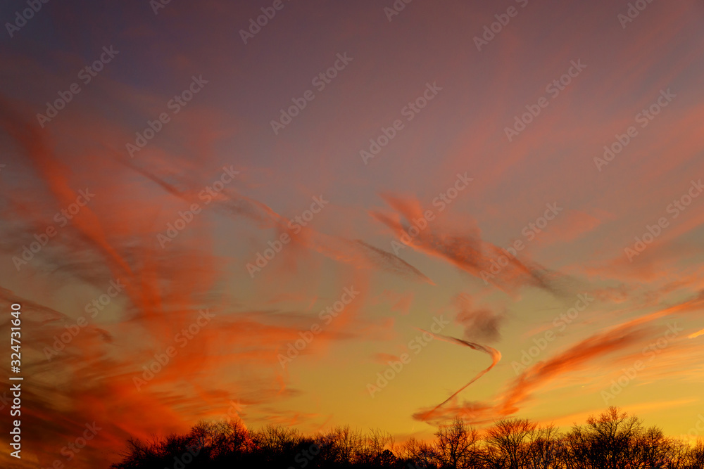 Colorful biautiful sunset sky for wallpaper.