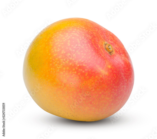 Ripe mangoes isolated on white with clipping path.