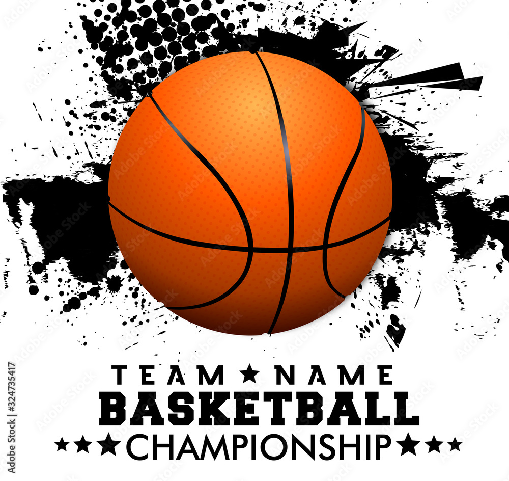 Basketball tournament posters, flyer with basketball ball - template vector design