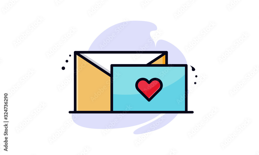 Open message for love Icon Illustration. Vector Illustration. Flat Cartoon Style Ready to use for Website Page, Mobile App Presentation, Flyer, Banner, Wallpaper, Sticker, Name Card, Background Open message for love Icon Illustration. Vector Illustration. Flat Cartoon Style Ready to use for Website Page, Mobile App Presentation, Flyer, Banner, Wallpaper, Sticker, Name Card, Background