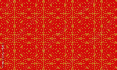 和文様　麻の葉.