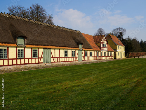 Traditional old classic Danish country farm house Denmark