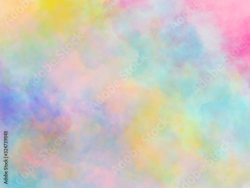 Watercolor paint like gradient background pastel ombre style. Iridescent template for brochure, banner, wallpaper, mobile screen. Neon hologram theme