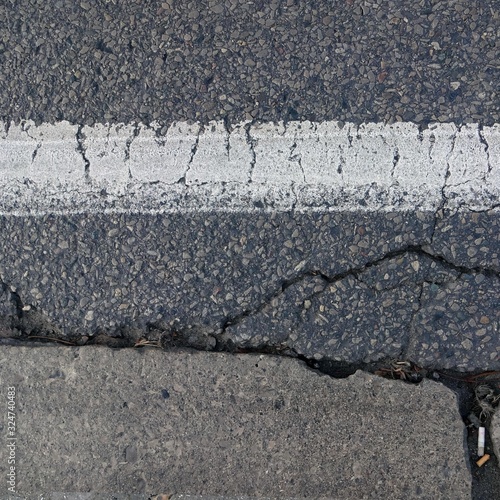 Wallpaper Mural Cracked Asphalt with White Stripe Texture Torontodigital.ca