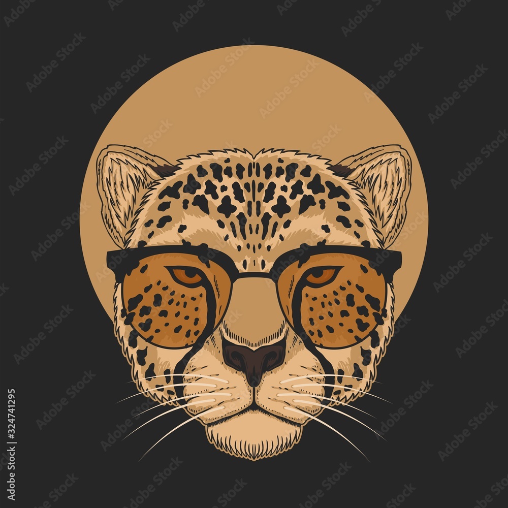 cheetah eyeglasses vector illustration Stock Vector | Adobe Stock