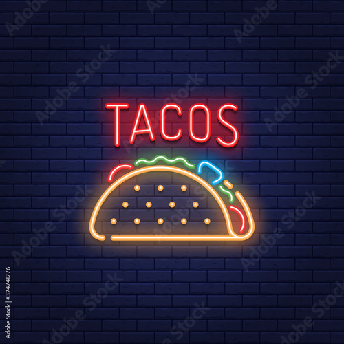 Neon Taco Mexican Food  Logo