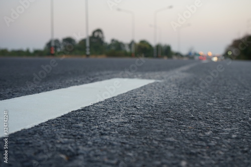 Canvas Print Road blur in Thailand and new construction completed
