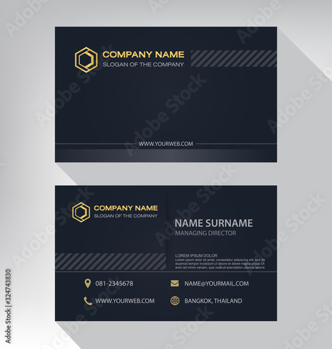 Business card in modern luxury style black and gold color