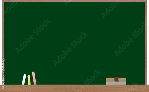 Wooden chalk board on white background isolated. vector illustration.