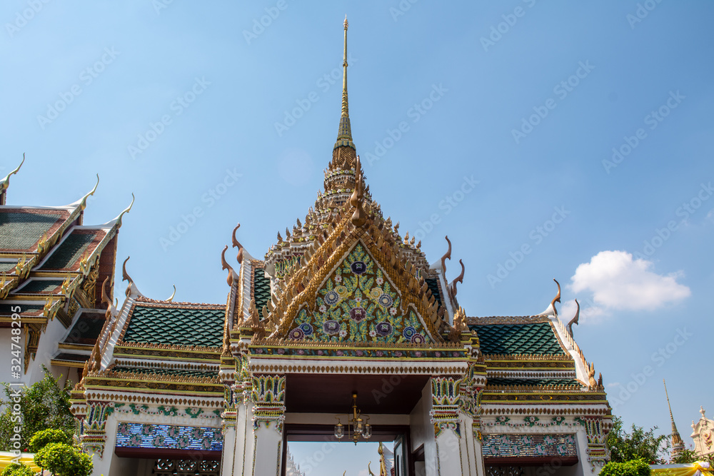 The Grand Palace is a famous tourist attraction with beautiful art and long history in Bangkok Thailand The Grand Palace is a famous tourist attraction with beautiful art and long history in Bangkok Thailand