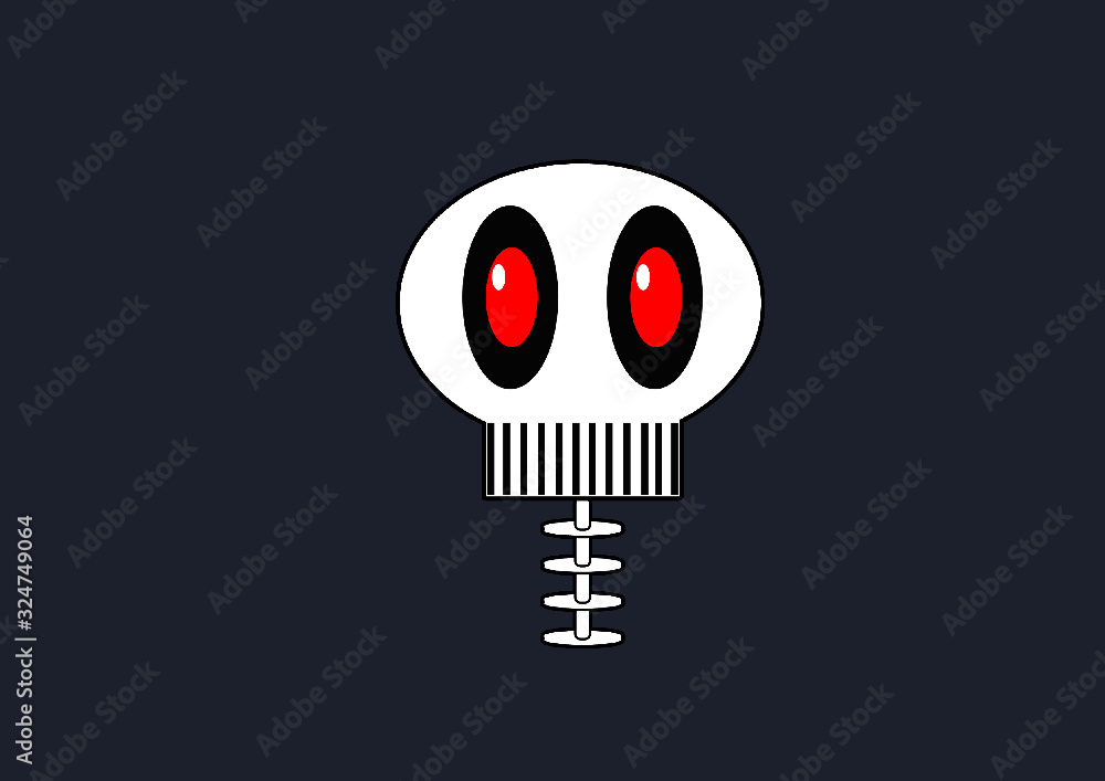 Spooky emoticon simple design isolated on dark background Stock Vector