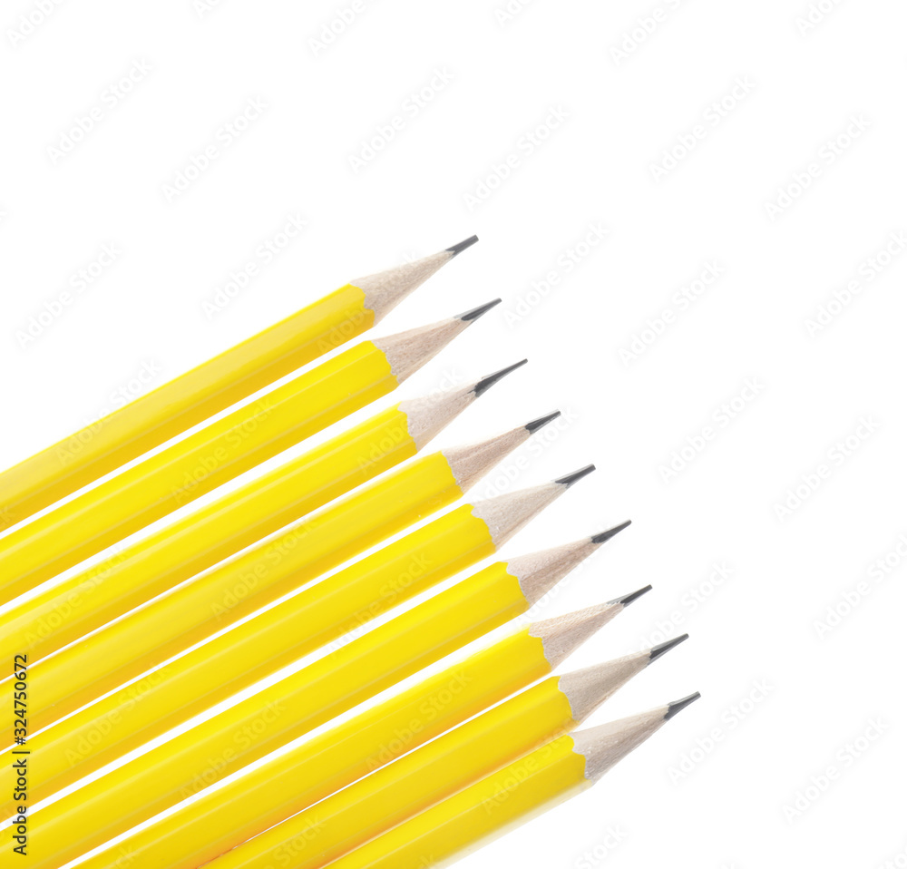 Fototapeta premium Ordinary pencils on white background
