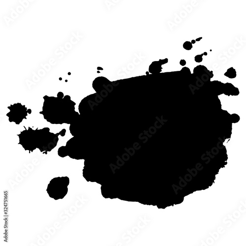 Abstract black ink blot background. Vector illustration. Grunge texture for cards and flyers design. A model for the creation of digital brushes