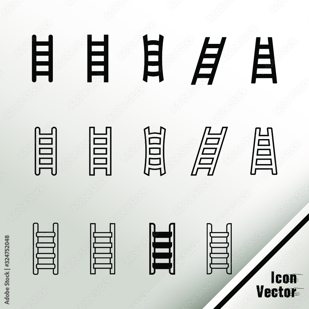 Icons ladder set. Icons ladder set.
