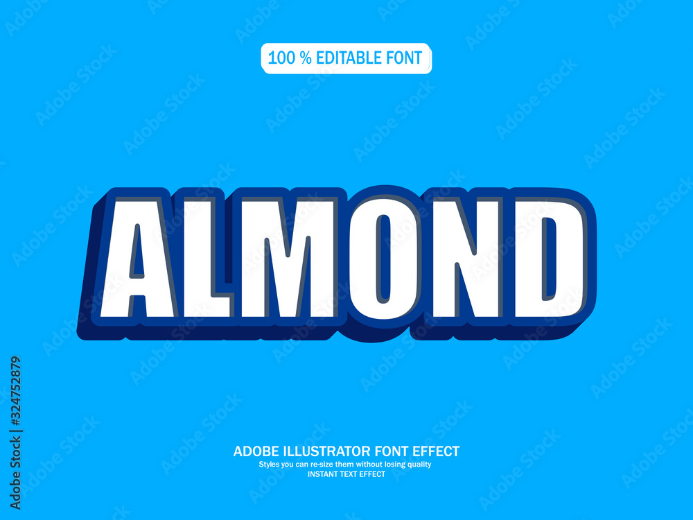 Obraz premium Modern 3d text effect, editable font effect