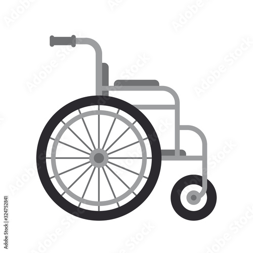 Vector icon line wheelchair. Isolated on white background.