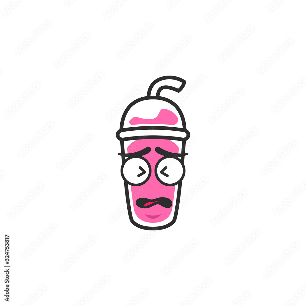 afraid crying fear with close eye cup drink character mascot emoji drink cartoon style illustration afraid crying fear with close eye cup drink character mascot emoji drink cartoon style illustration