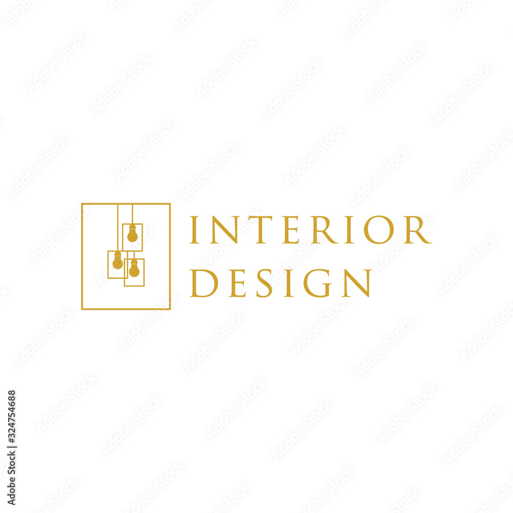 classic lamp logo design and luxury interior vector