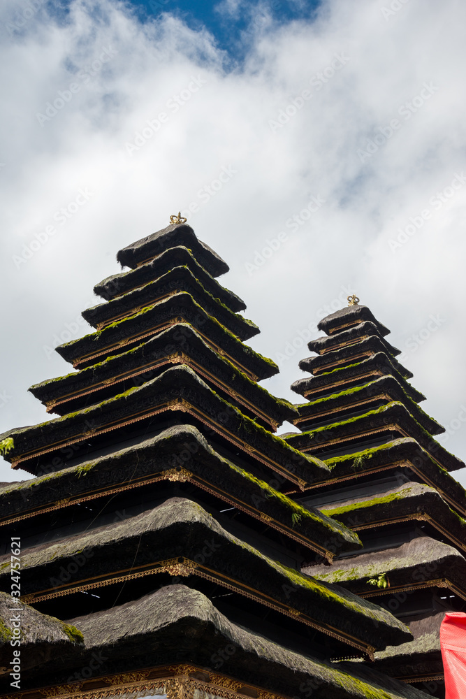 The scenery of the straw roof pagoda inside Pura Besakih or Mother Temple in Bali, Indonesia. The scenery of the straw roof pagoda inside Pura Besakih or Mother Temple in Bali, Indonesia.