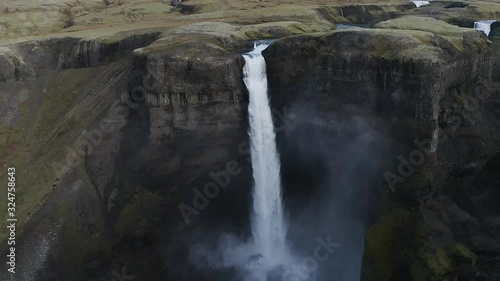 Haifoss Waterfall Iceland at Sunrise photo